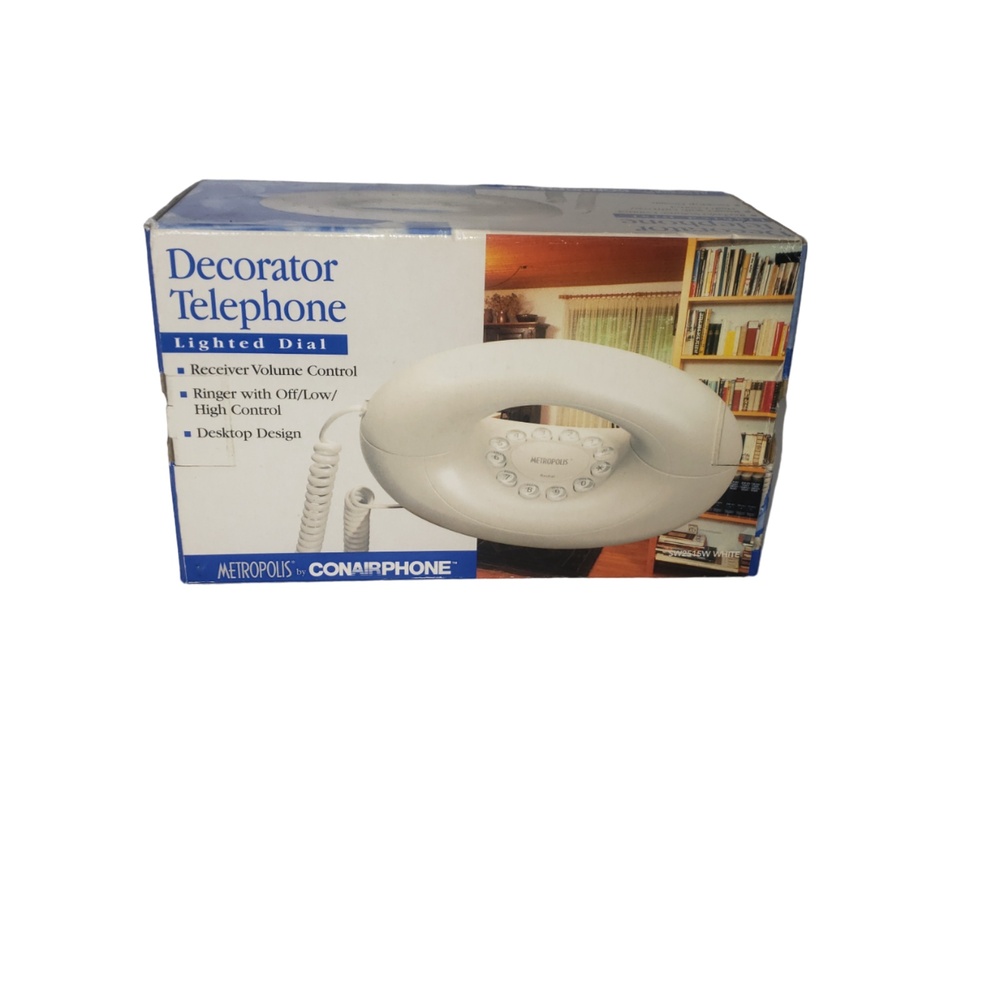 VINTAGE CONAIRPHONE Metropolis White Decorator Telephone NEW